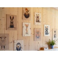 Wooden wall pictures for children with colorful animal...