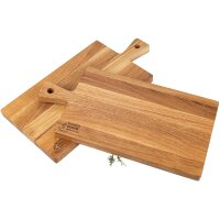 Personalized serving board with handle made of oiled oak...