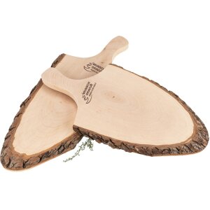 Rustic bark cutting board with handle 36 - 42 cm - incl. your engraving
