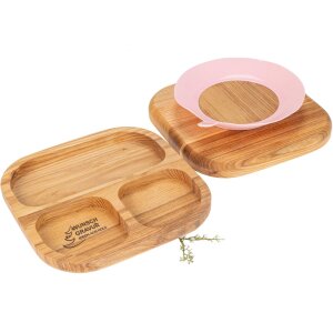 Childrens plate / wooden baby plate with individual engraving made of