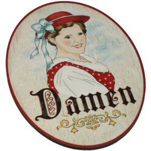 Türschilder Antik - Birkensperrholz (Deutsch) - 9 × 6,5 cm - Damen