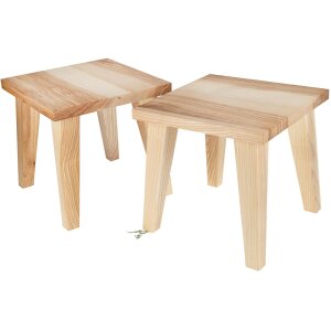 Childrens stool made of solid oiled ash - wooden stool 27 x 27 x 27 cm