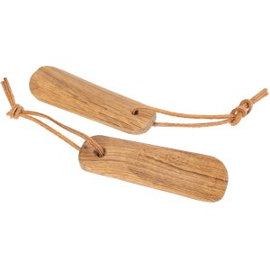 Kompakter Schuhlöffel 12 cm aus FSC® Eiche geölt - mit Lederband