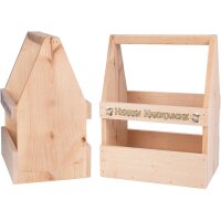 Wooden beer carrier made of FSC® alder with colorful...