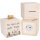 Wooden money box cube with metal lock - For small and big dreams - Childrens savings bank