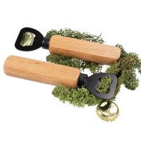 Bottle opener / bottle opener with black stainless steel...