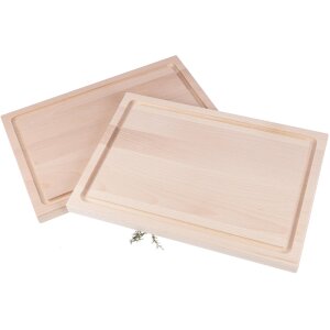Cutting board with juice groove made of FSC® beech - 35 x 25 x 2 cm