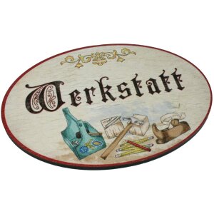 Antique door signs - birch plywood (German) - 18 × 13 cm - Workshop