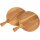 Round chopping board with juice groove and oiled oak handle - 34 x 24.5 x 2 cm