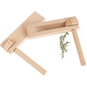 Beech wood rattle - 15 x 15 cm - Handmade wooden rattle for children and adults