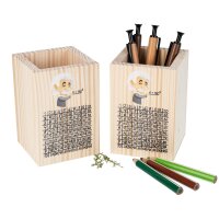 Wooden pencil box "Schoolchild" with math...
