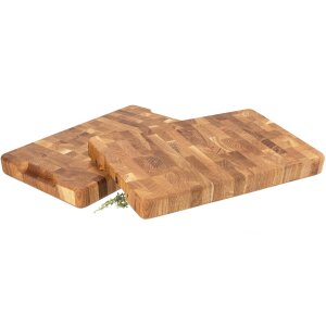 Front wood chopping block made of oak | 50x30x4 cm with recessed grips