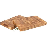 Stirnholz Hackblock aus Eiche | 50x30x4 cm mit Griffmulden