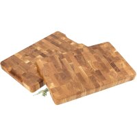 Front wood chopping block made of oak | 50x30x4 cm with recessed grips