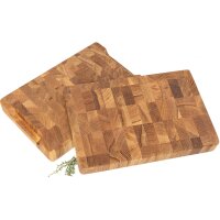 Face wood chopping block made of oak | 30x20x4 cm with recessed grips