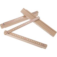 2 meter folding rule natural clear lacquered with steel...