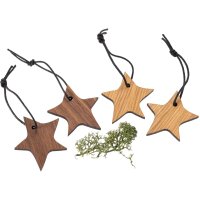Holz Weihnachtsbaumschmuck - Stern klein Nussbaum geölt