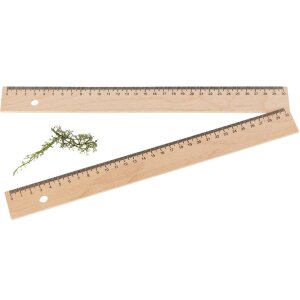Wooden ruler made of beech with hole - 30 cm