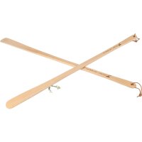 Wooden shoehorn | 65 cm with leather strap | engraving...
