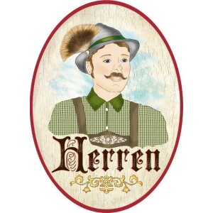 Antique door signs - birch plywood (German) - 18 × 13 cm - Men
