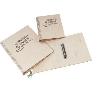 Wooden Ring Binder – Personalized with Laser Engraving & Wooden Hinge