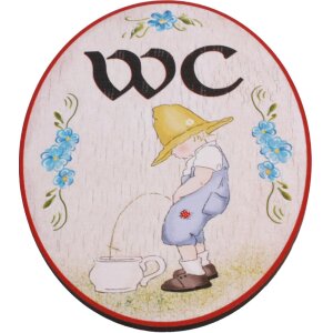 Türschilder Antik - Birkensperrholz (Deutsch) - 18 × 13 cm - WC Bub