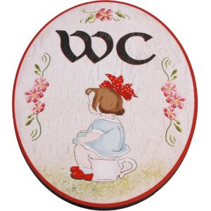 Antique door signs - birch plywood (German) - 18 × 13 cm - WC girl