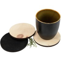 Swiss stone pine wooden coaster round with felt back -...