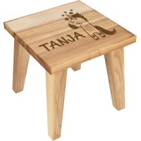 Wooden childrens stool customized made of oiled ash with...