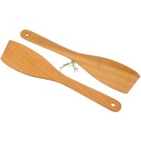Curved spatula made of oiled FSC® cherry wood with hole - 30 x 6.5 cm
