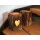Rustic wooden lantern with bark and glass cylinder - cut-out heart 27x16 cm