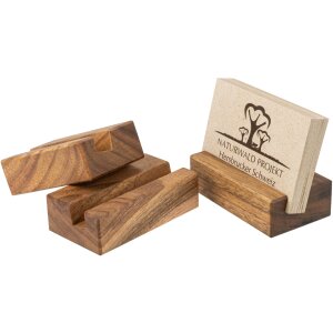 Simple business card holder made from oiled walnut wood