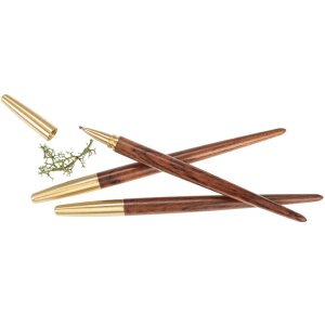 Edler Kugelschreiber konisch aus Rosenholz gewachst mit Messing Schraubkappe