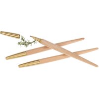 Elegant wooden ballpoint pen with conical shape and brass...
