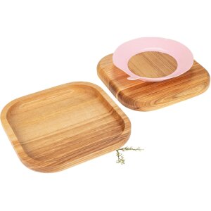Baby Plate from Oiled Ash Wood with Suction Base – 18 cm – 4 Colors