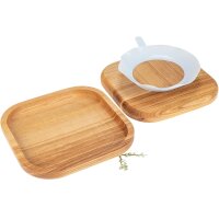 Holz Kinderteller tief aus Eschen Holz geölt mit Saugnapf in vier Farben
