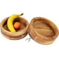Modern round bowl made of oak wood - fruit bowl - 22 x...