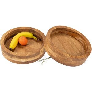 Moderne runde Schale aus Eichenholz - Obstschale - 27 x 6,5 cm