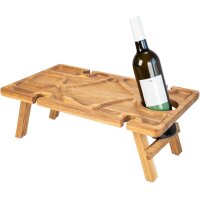 Rectangular wine butler made of oiled oak - Portable...