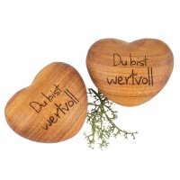 Wooden hand flatterer - Oiled cherry - Engraving:...
