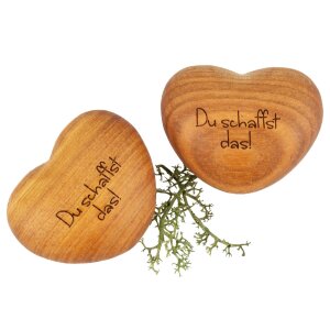 Holz Handschmeichler - Kirsche geölt - Gravur: "Du schaffst das!"