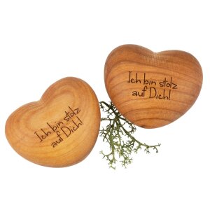 Holz Handschmeichler - Kirsche geölt - Gravur: "Ich bin stolz auf Dich!"