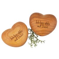 Wooden hand flatterer - Oiled cherry - Engraving: "I...