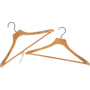 Jackett-Kleiderbügel aus Eiche mit Hosensteg – geölt & massiv 43cm