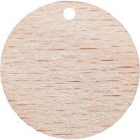 Shopping cart token made of beech wood with carabiner -...