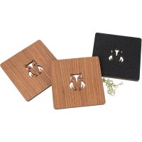 Walnut coaster with felt back and laser cut-out owl
