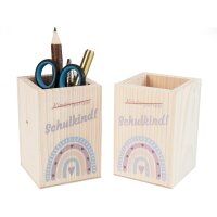 Stiftebox aus Fichtenholz mit 5C Digitaldruck – personalisierbar | 11 x 7,5 cm