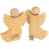 Handgefertigter Engel aus geöltem Erleholz 15,5 cm...