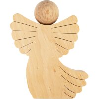 Handgefertigter Engel aus geöltem Erleholz 15,5 cm...