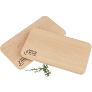 Personalized breakfast board made of FSC® alder 22.5 x 12.5 x 1.2 cm with laser engraving